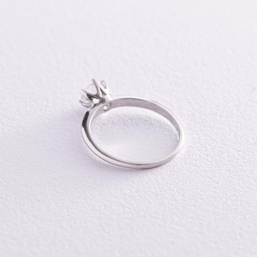 Помолвочное серебряное кольцо с фианитом 490