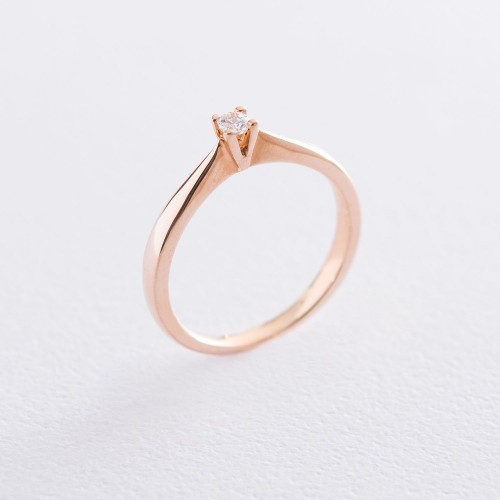 Помолвочное кольцо в красном золоте (куб. цирконий Swarovski) к06239