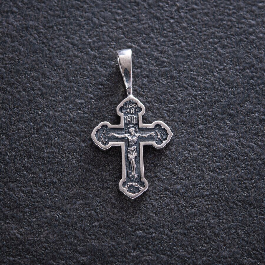Срібний православний хрестик 132704