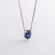 Срібне кольє з синтетичним сапфіром 8188р-HSPH