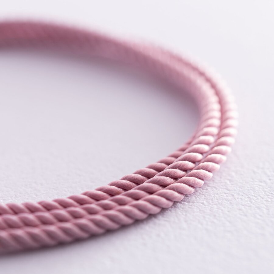 Шелковый розовый шнурок с гладкой застежкой (2мм) 18402