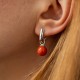 Сережки з коралом (біле золото) с08741