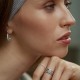 Золотое кольцо "Sharon" с черными фианитами к08301