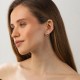 Серьги "Violet" в белом золоте mini с09741