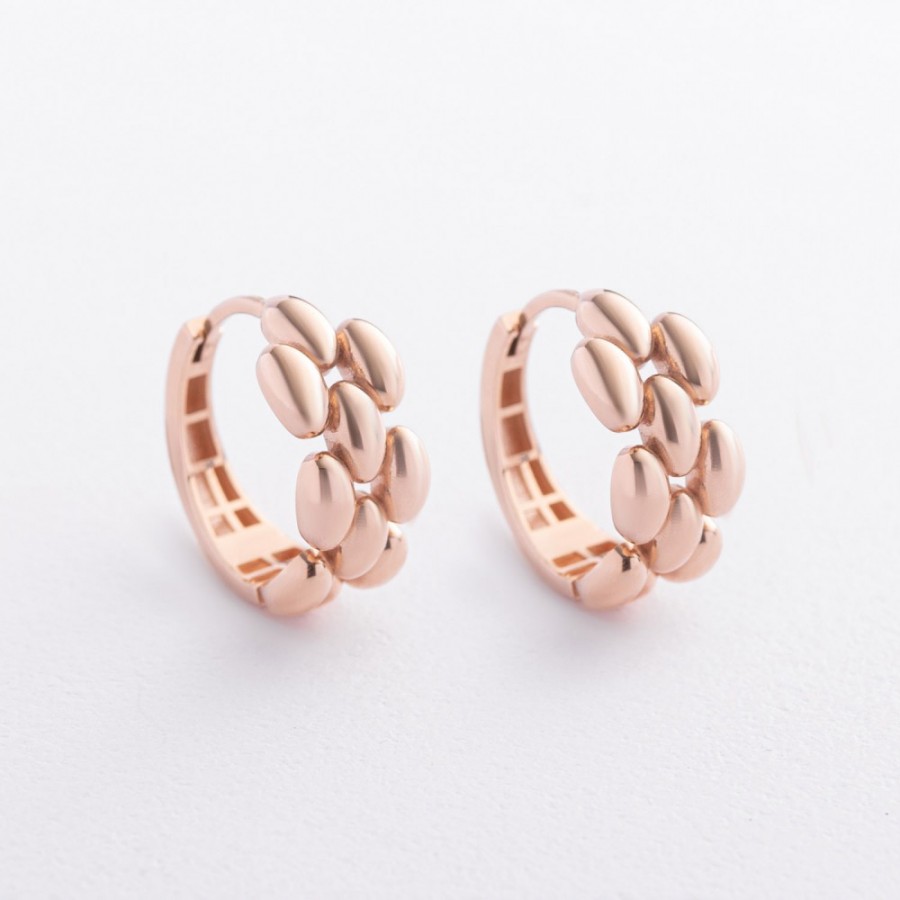 Серьги "Charlie" в красном золоте с09480