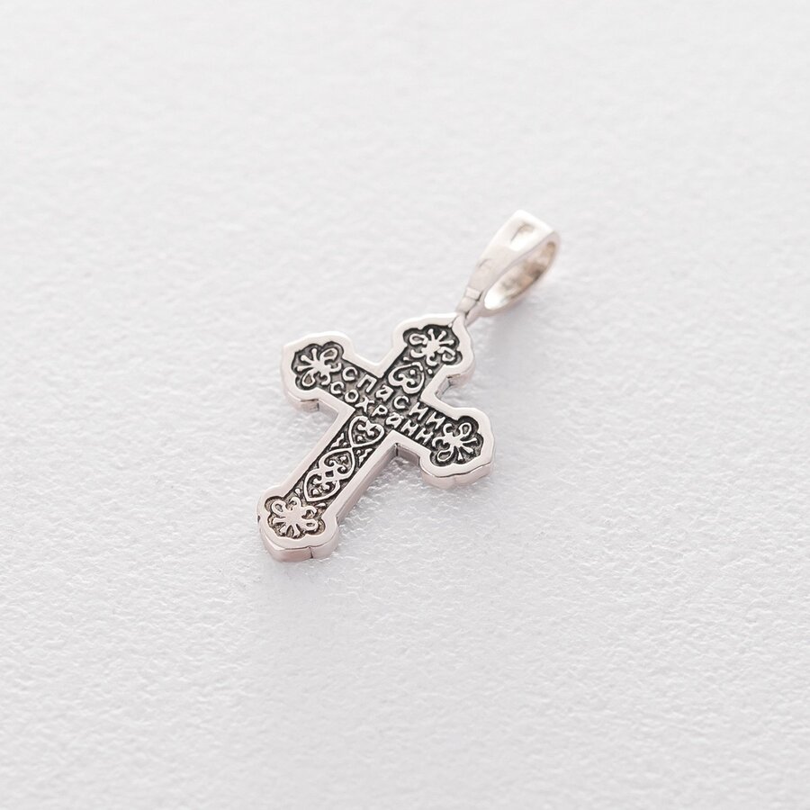 Срібний православний хрестик 132704