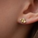 Сережки - пусети "Бджілки" у жовтому золоті (фіаніти) с08570