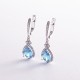 Серебряные серьги "Капельки" с кварцом и фианитами 2112/1p-QSWB
