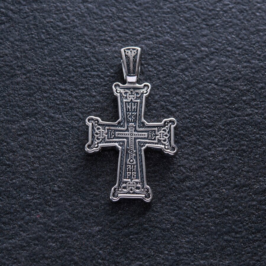 Православный крест  "Голгофа" (чернение) 131190