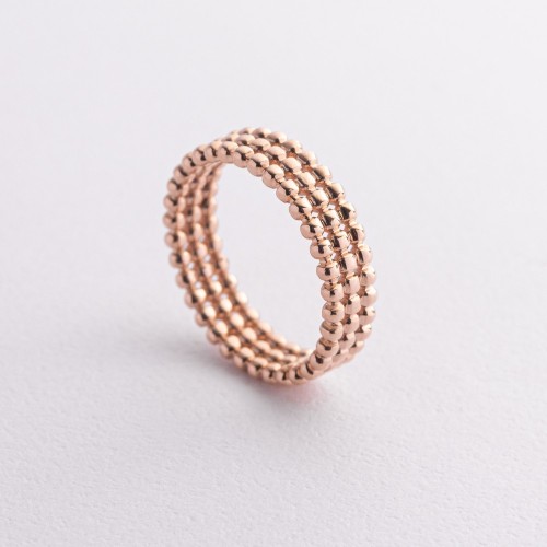 Кольцо "Рейчел" с шариками (красное золото) mini К08295