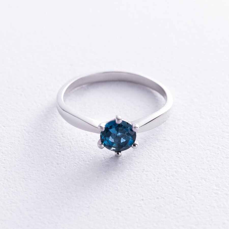 Серебряное кольцо с топазом "Лондон Голубой" GS-01-017-33