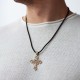 Серебряный крест с позолотой 131669