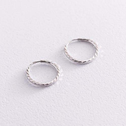 Серьги - кольца в белом золоте (1.5 см) с07312