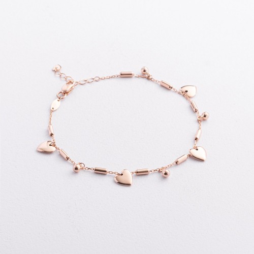 Золотий браслет "Сердечки" б05822