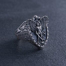 Серебряное кольцо "Архангел Михаил" 1143