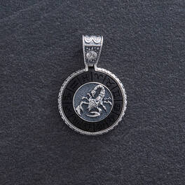 Серебряный кулон "Знак зодиака Скорпион" с эбеном 1041скорпіон