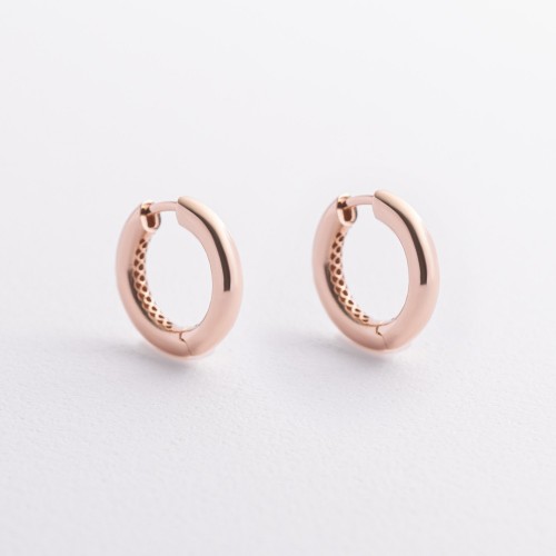 Серьги - кольца "Milley" в красном золоте с08878