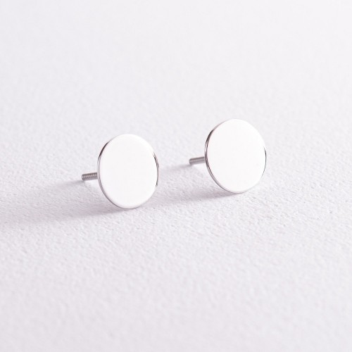 Золоті сережки - пусети "Дзеркальні" с07887