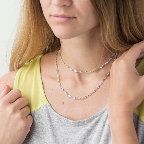 Серебряное колье с фианитами 18541