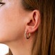 Серьги - кольца с фианитами (красное золото) с09194