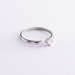 Помолвочное серебряное кольцо с фианитом 595