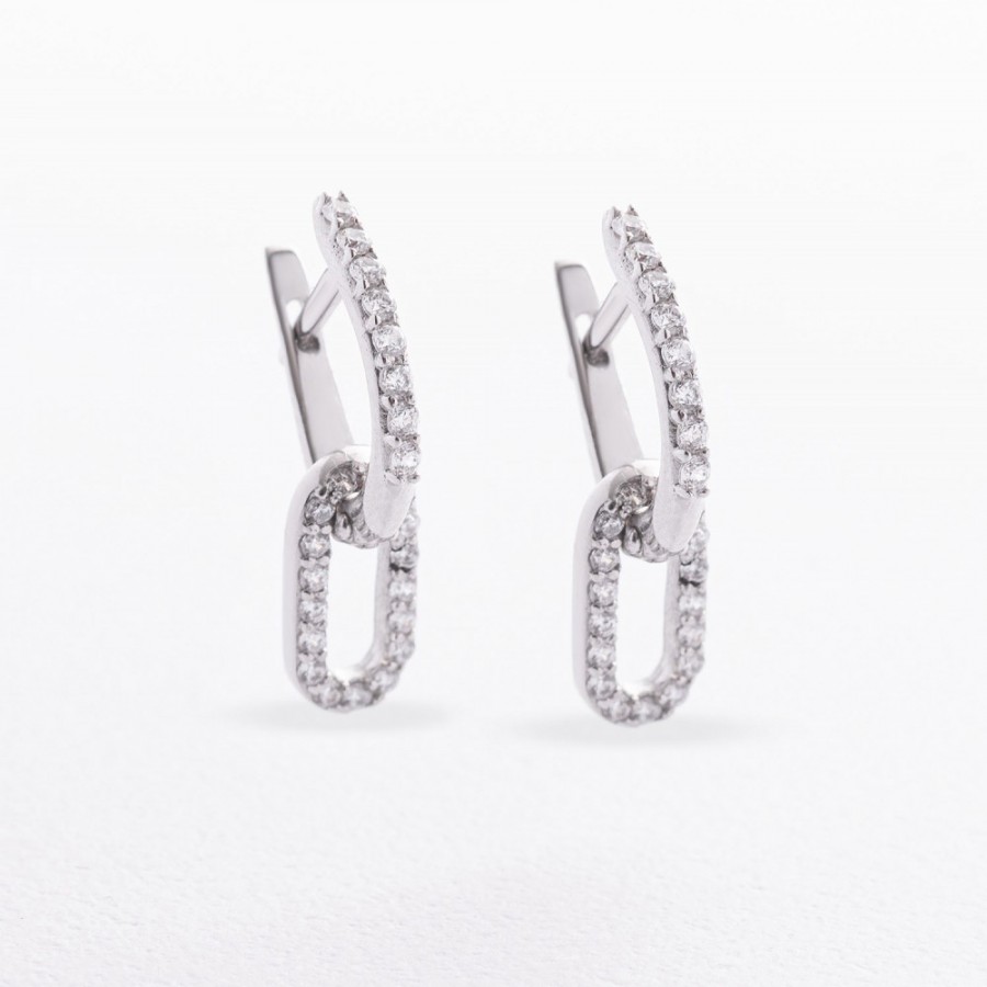 Срібні сережки з фіанітами 902-01290