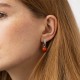 Сережки з коралом (біле золото) с08741