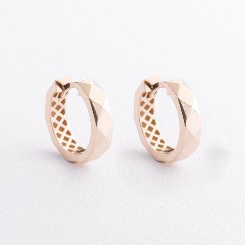 Сережки - кільця в жовтому золоті с09661