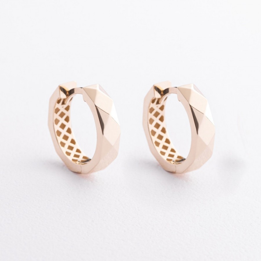 Сережки - кільця в жовтому золоті с09661