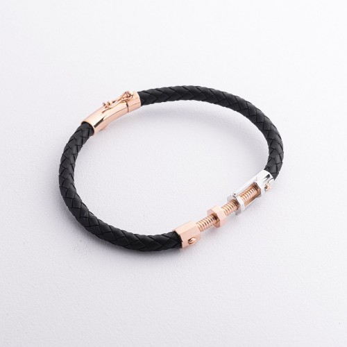 Каучуковый браслет из красного и белого золота б05812