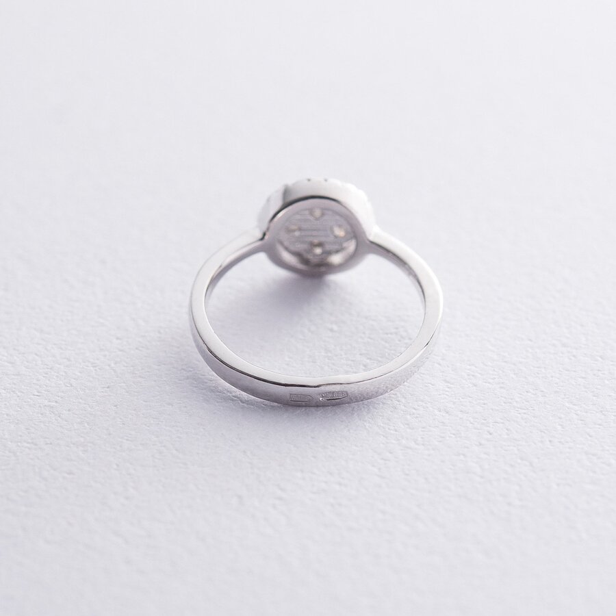 Серебряное кольцо "Клевер" с фианитами 112259