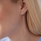 Золотые серьги "Шарики" на цепочке с07846