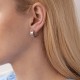 Сережки - кільця "Love" у білому золоті с04671