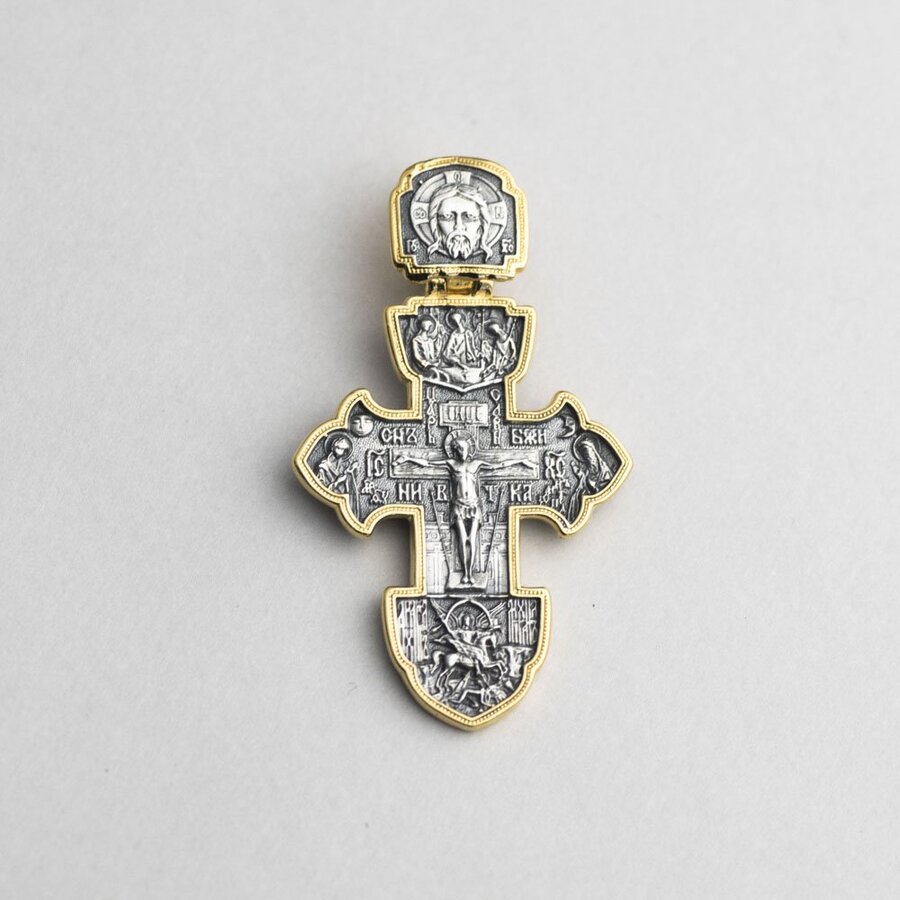 Серебряный крест (чернение, позолота) 132729