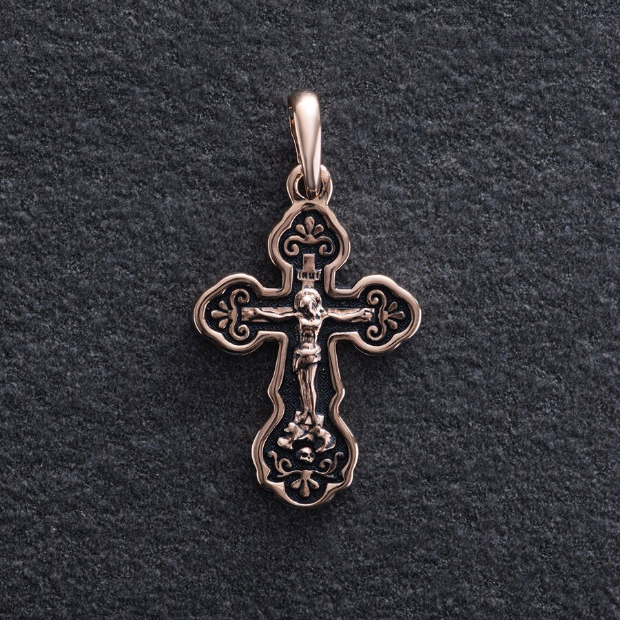 Православный крест "Распятие. Спаси и Сохрани" (чернение) п01851