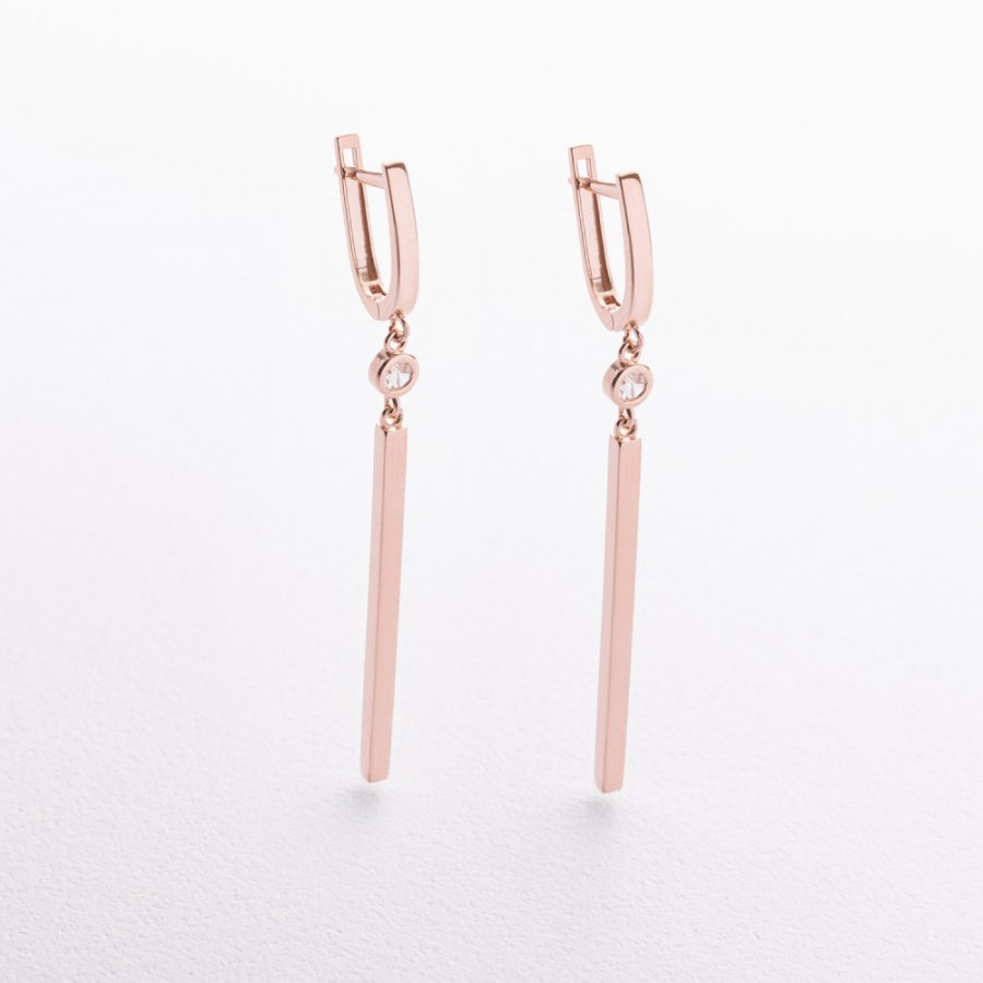 Золоті сережки з фіанітами с09645