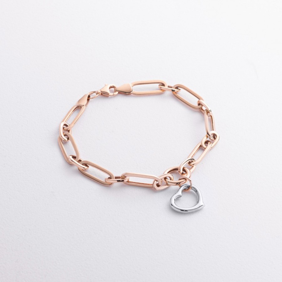 Браслет "Сердечко" у червоному золоті б05849