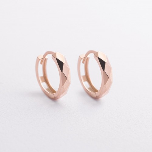 Серьги - кольца в красном золоте с09402