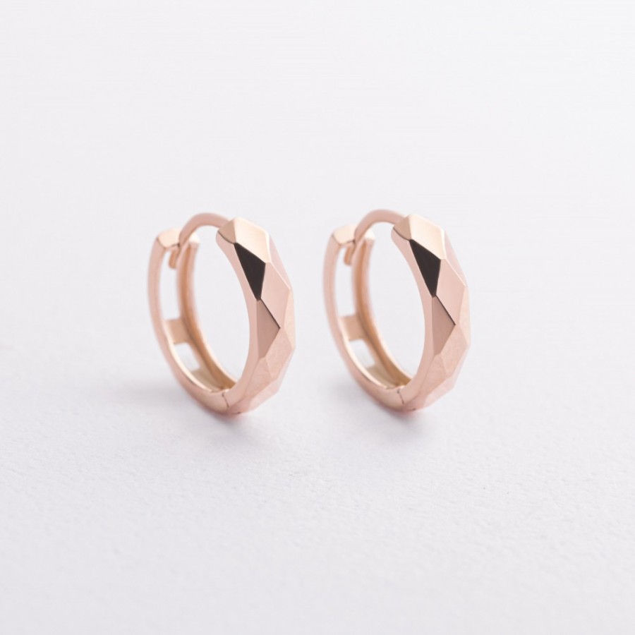Серьги - кольца в красном золоте с09402