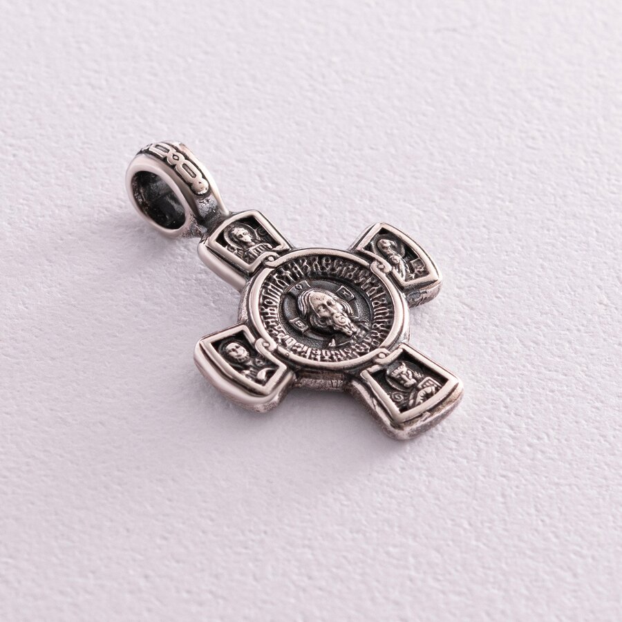Серебряный крест с чернением "Спас. Касперовская икона Божией Матери" 13373