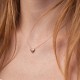 Золотое колье "Сердечко" с фианитом кол01233
