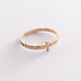 Золотое кольцо с крестиком к05891