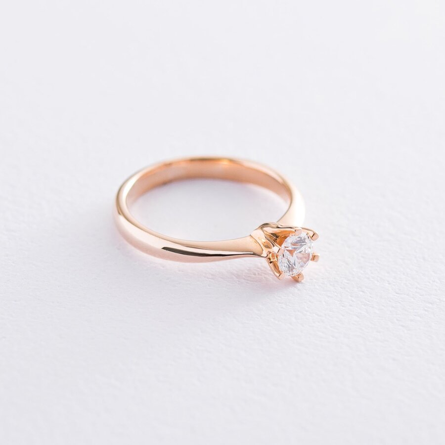 Золотое помолвочное кольцо (циркон Swarovski) к06256