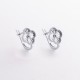 Сережки "Конюшина" в білому золоті с08990