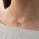 Серебряное колье с розовыми синтетическими сапфирами 8198р-PSPH