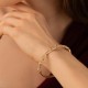 Жесткий браслет "Rosie" с фианитами (желтое золото) б05853