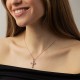 Крестик с фианитами (красное, белое золото) п04046
