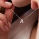 Серебряное колье с буквой "А" с фианитами 1103 А