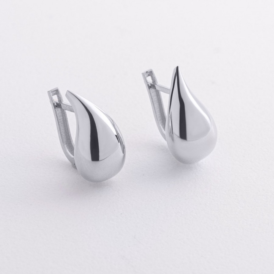 Серьги "Megan" в белом золоте с09736