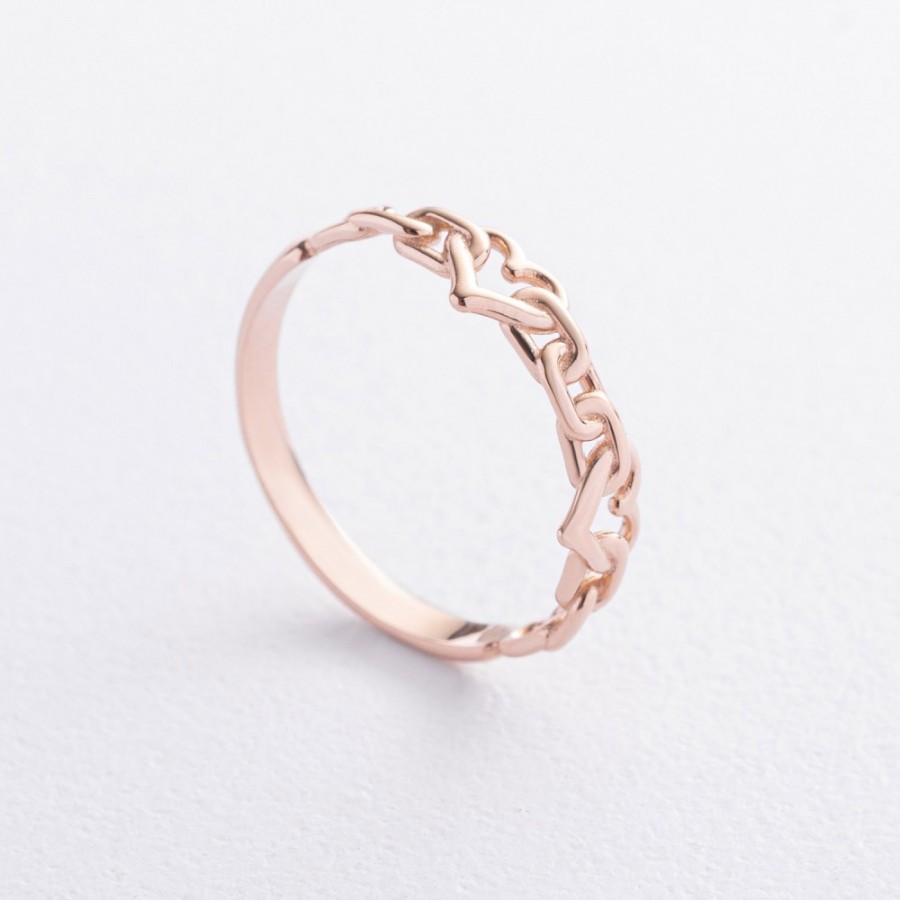 Золотое кольцо "Сердечки" к08479